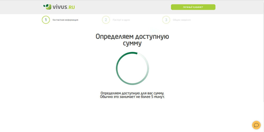 Одобренная сумма займа в личном кабинете Vivus